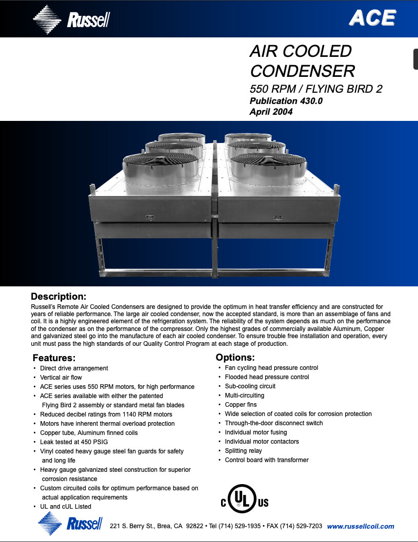 ACE Air Cooled Condenser Flying Bird2 2004