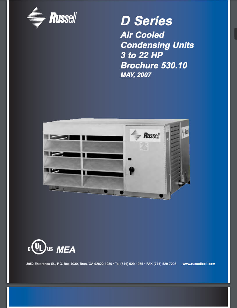 D-Series Condensing Units 3 to 22HP 2007
